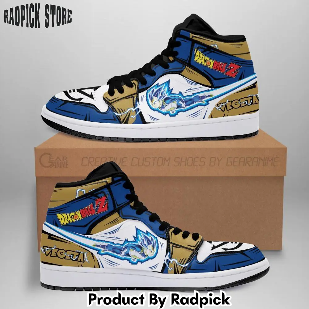 Vegeta blue air jordan high top sneakers custom anime shoes  rp0355607